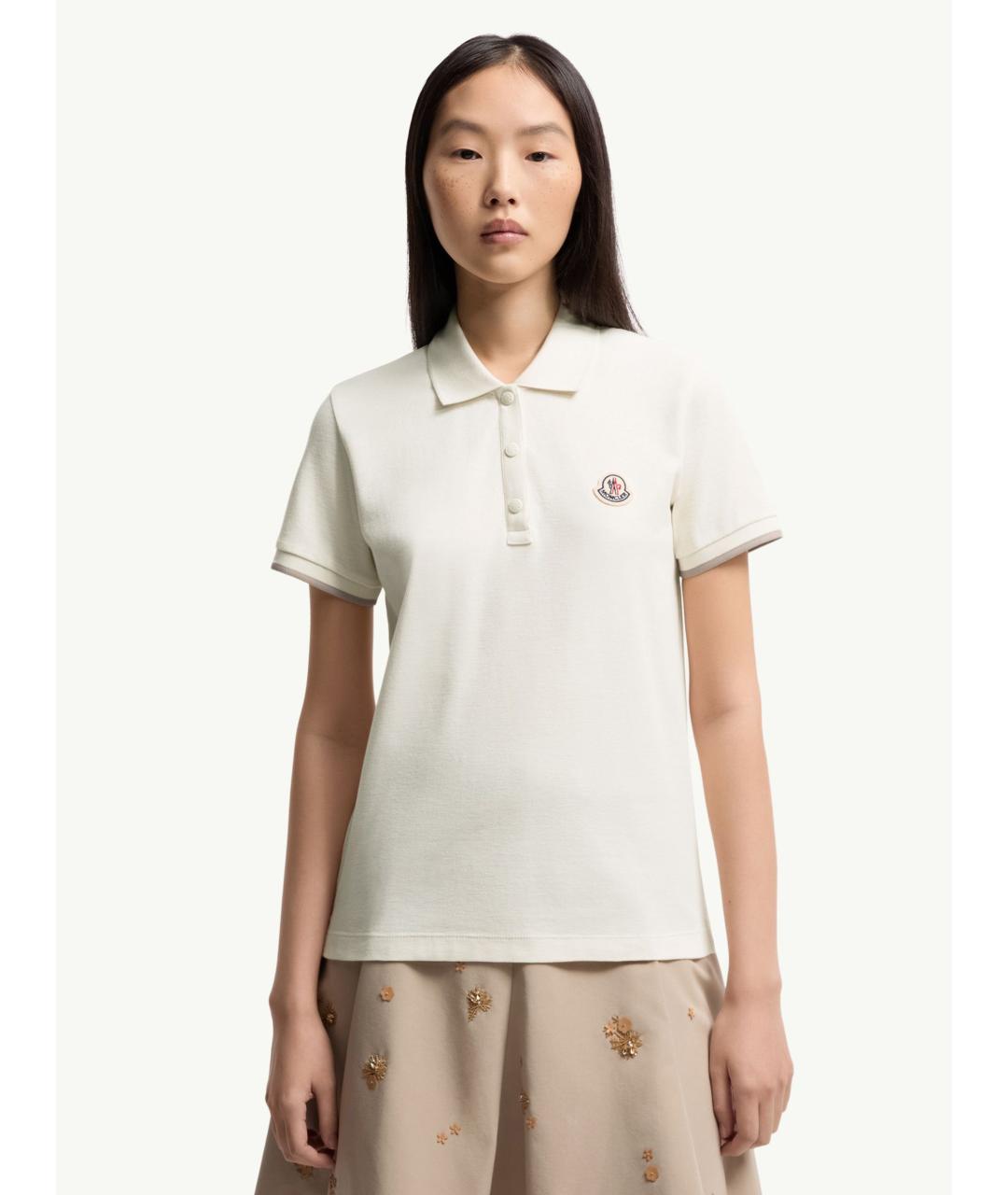 MONCLER Белая хлопковая футболка, фото 3