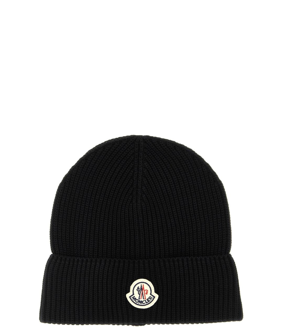 MONCLER Черная хлопковая шапка, фото 1