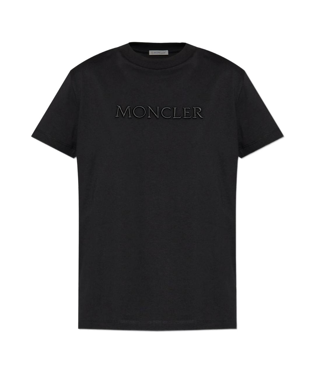 MONCLER Черная хлопковая футболка, фото 1