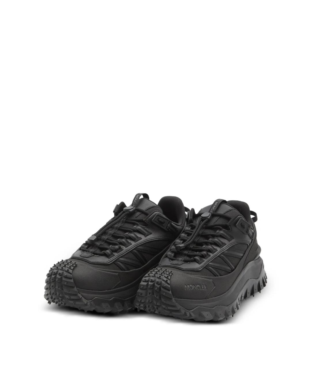 MONCLER Черные синтетические высокие кроссовки / кеды, фото 2