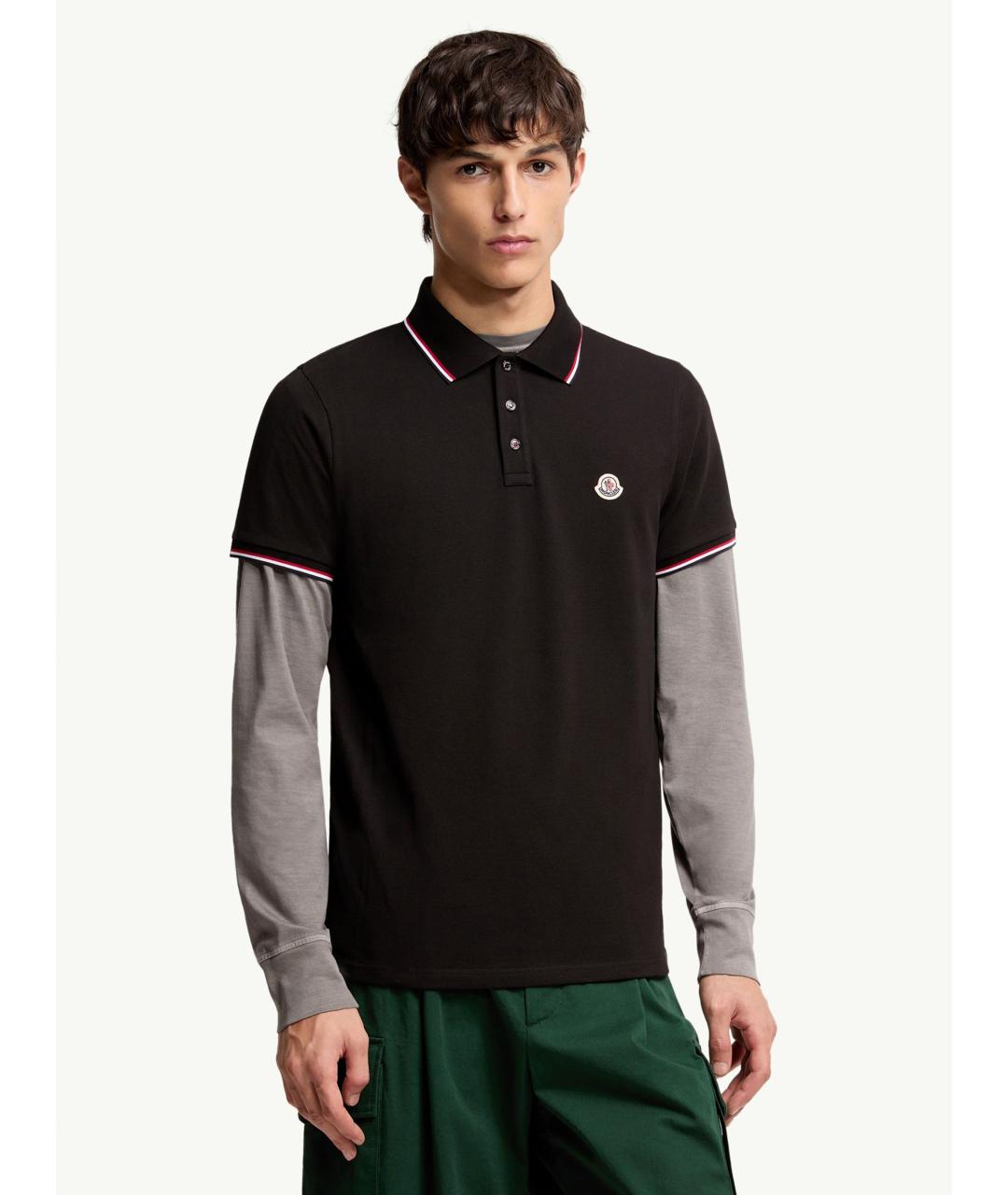 MONCLER Черная хлопковая футболка, фото 3