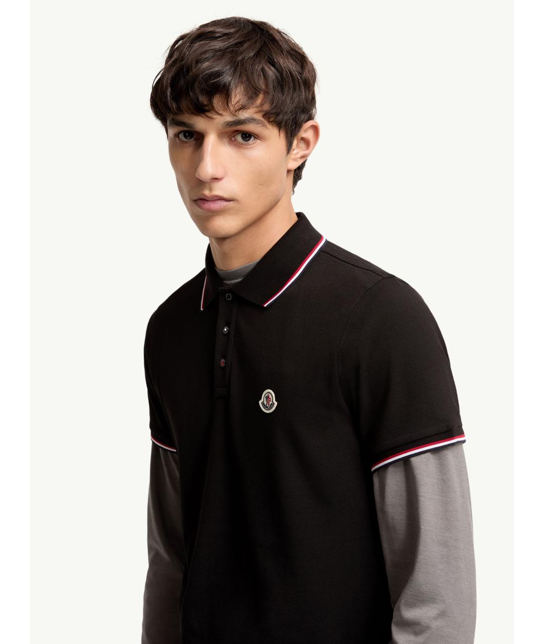 MONCLER Черная хлопковая футболка, фото 6