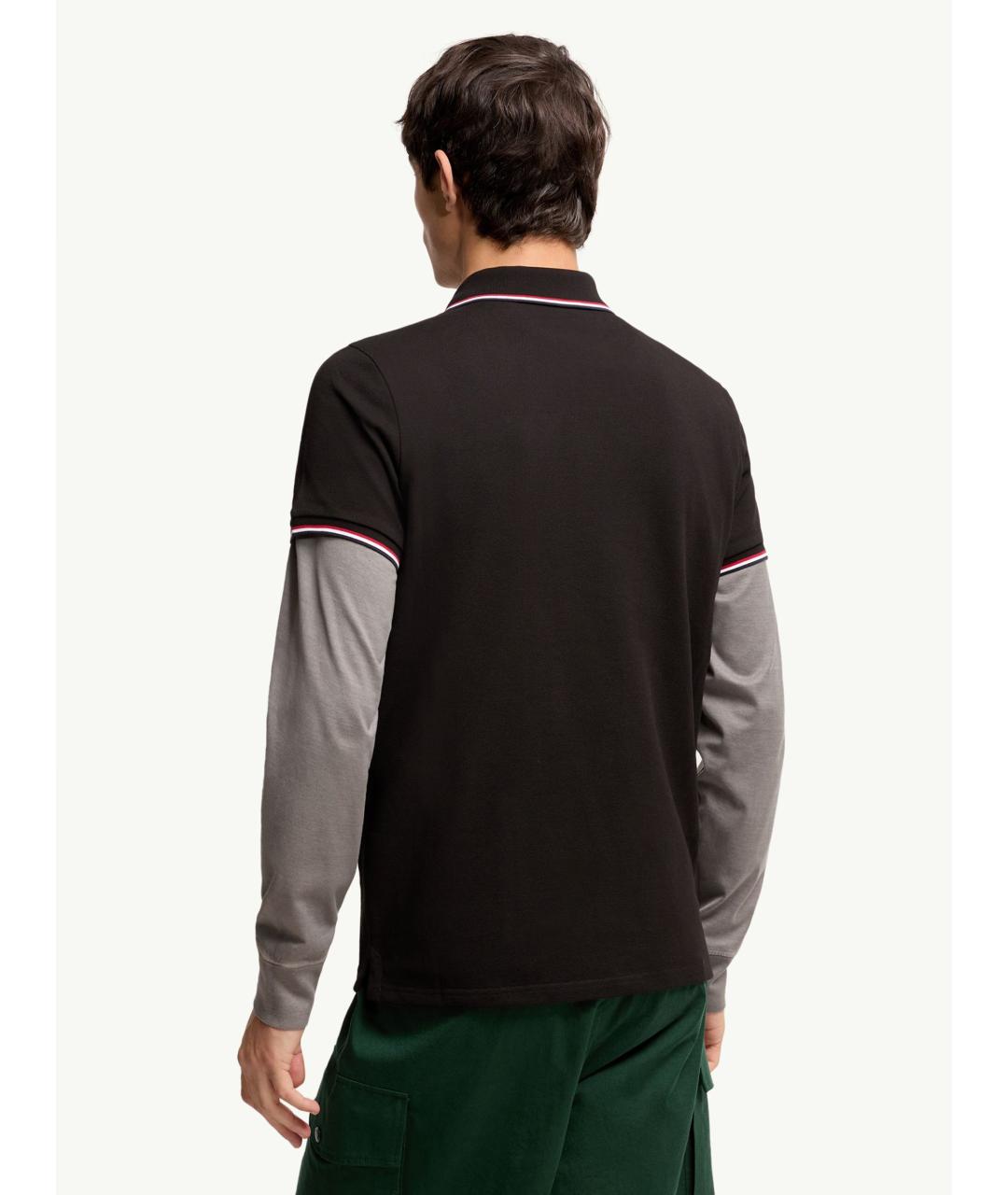 MONCLER Черная хлопковая футболка, фото 4