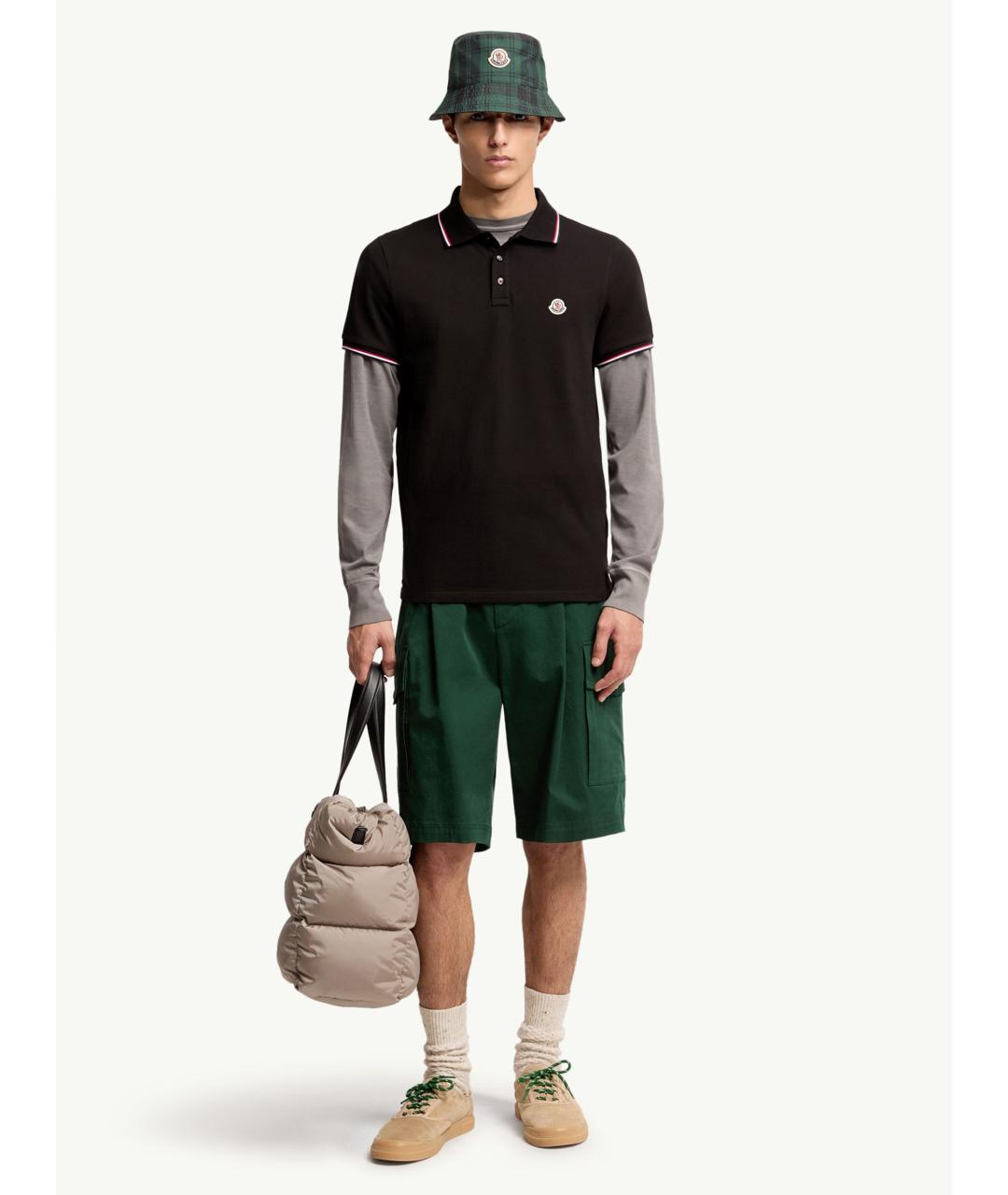 MONCLER Черная хлопковая футболка, фото 2