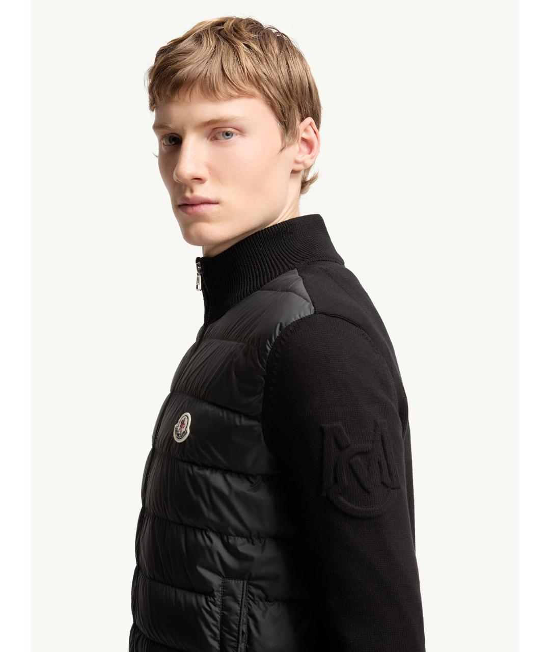 MONCLER Черный хлопковый кардиган, фото 6