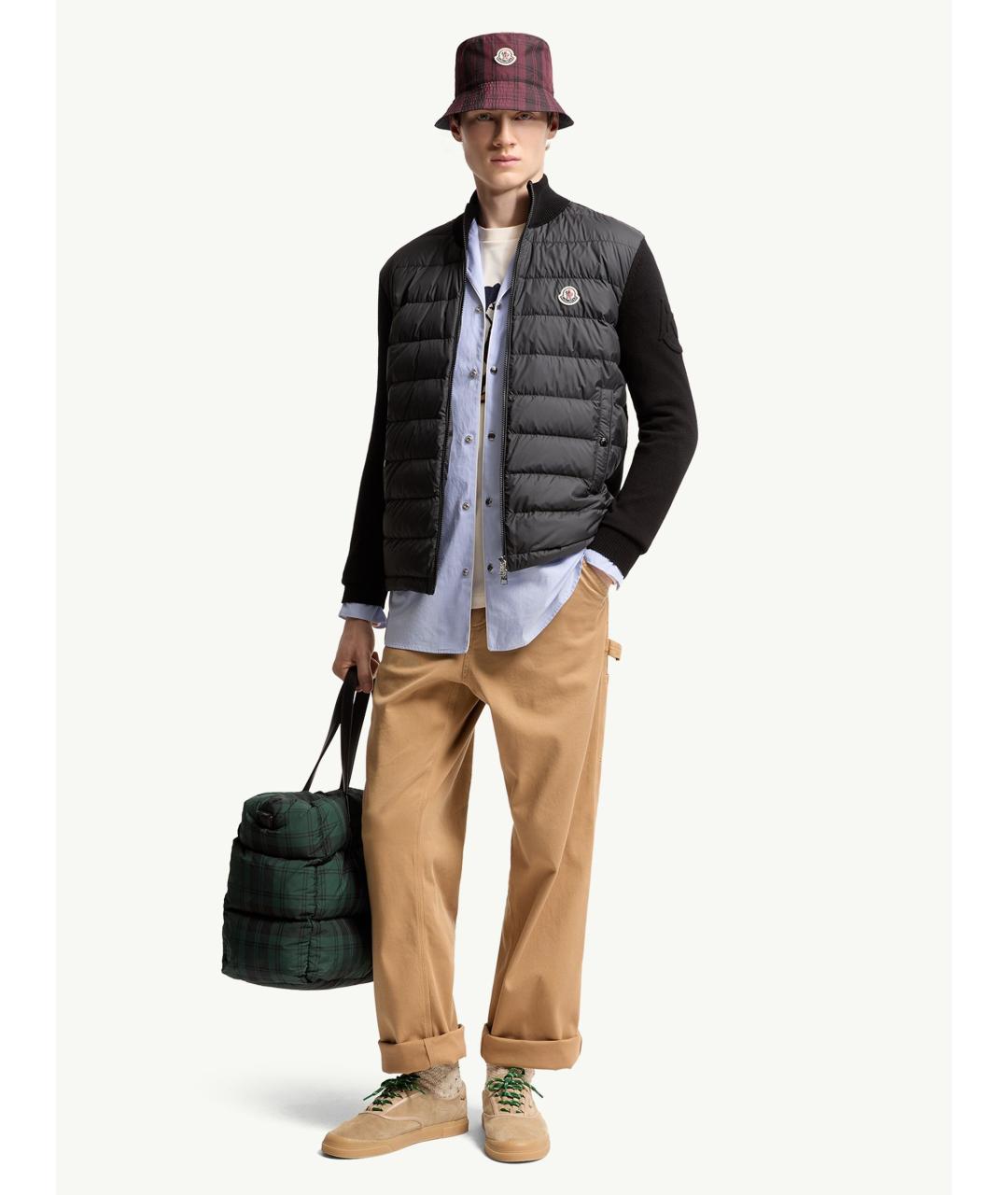 MONCLER Черный хлопковый кардиган, фото 2