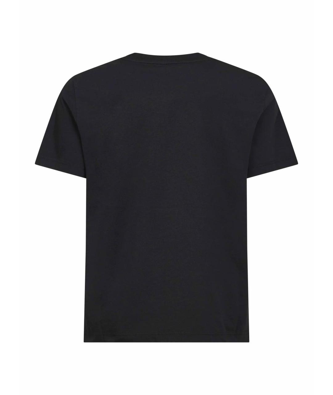 MONCLER Черная хлопковая футболка, фото 2