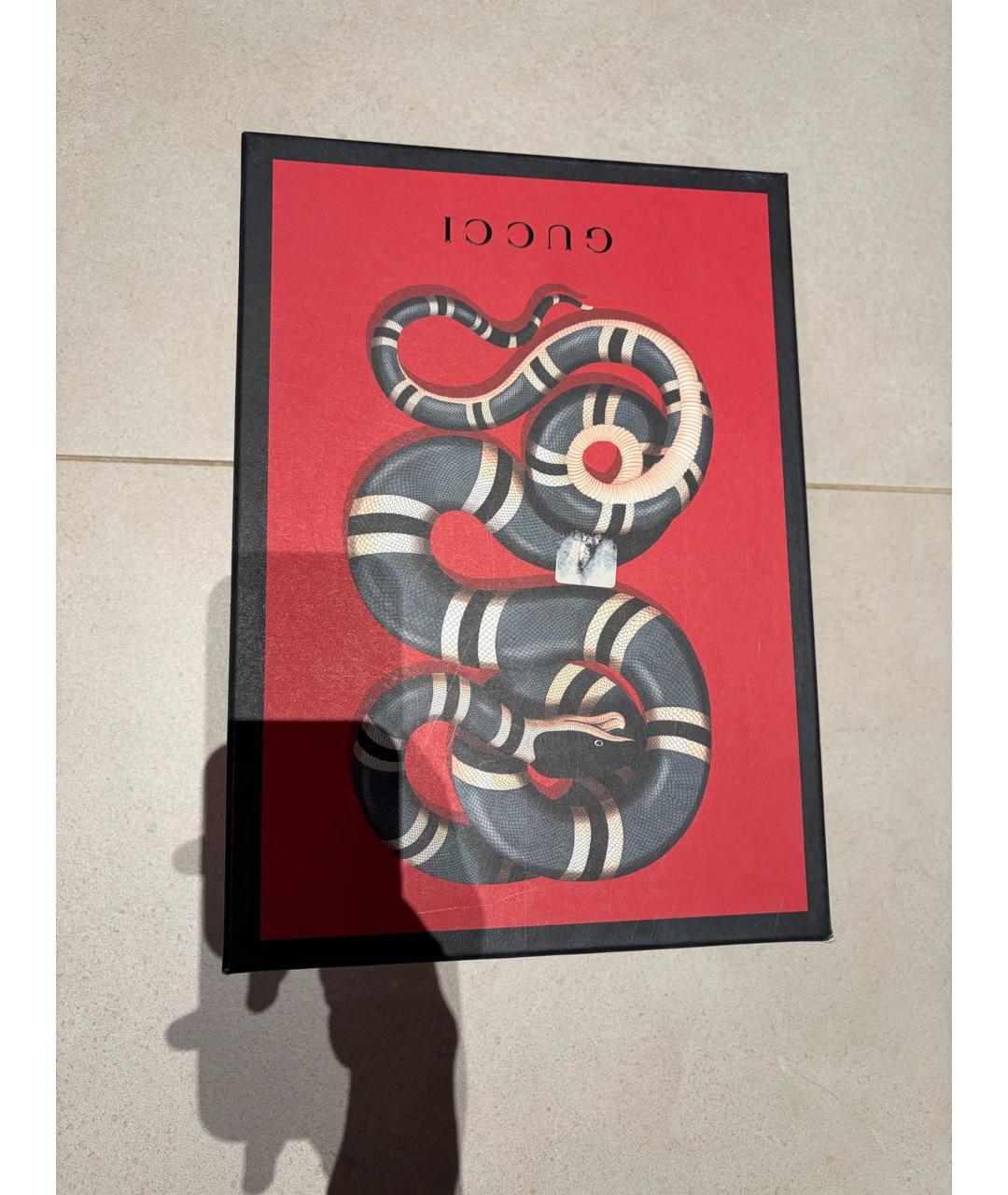 GUCCI Золотые кожаные босоножки, фото 5