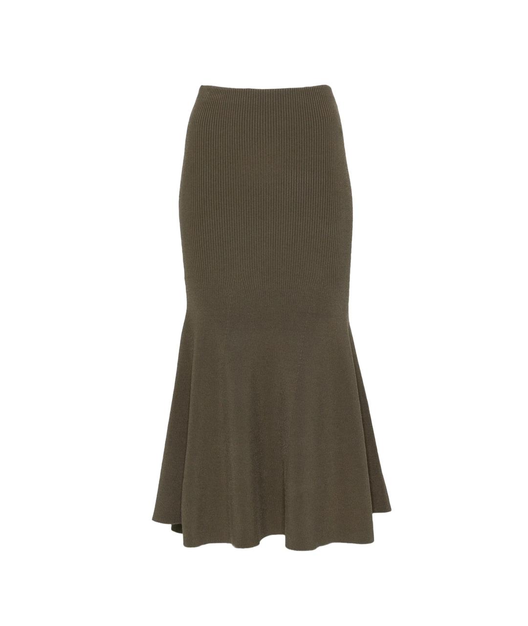 SELF-PORTRAIT Зеленая вискозная юбка миди, фото 1