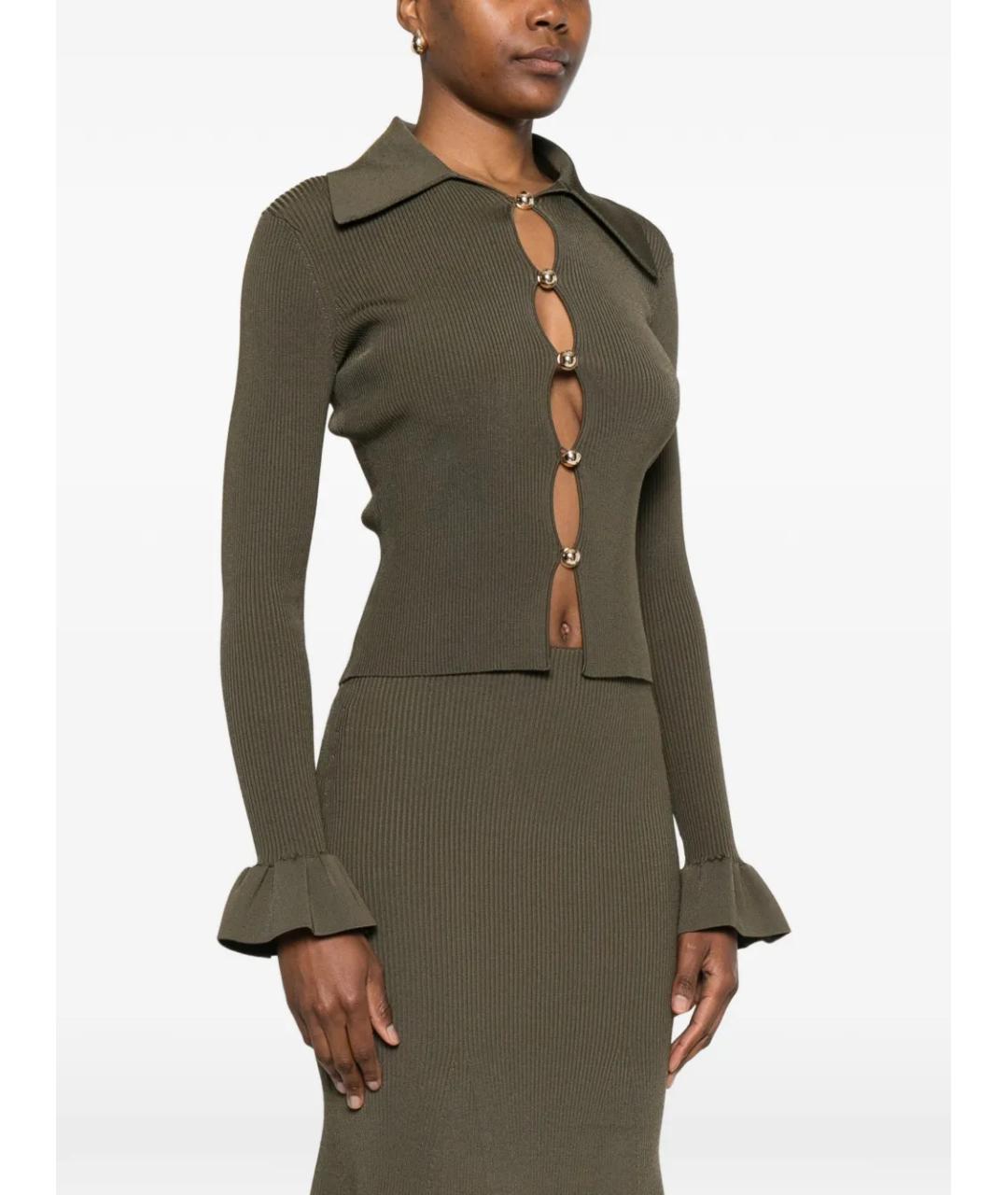 SELF-PORTRAIT Зеленый вискозный кардиган, фото 3