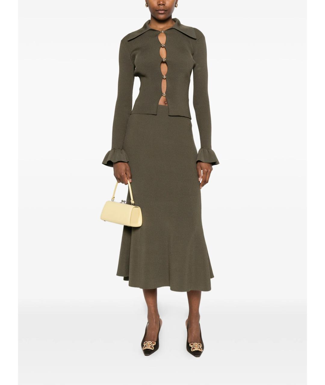 SELF-PORTRAIT Зеленый вискозный кардиган, фото 2