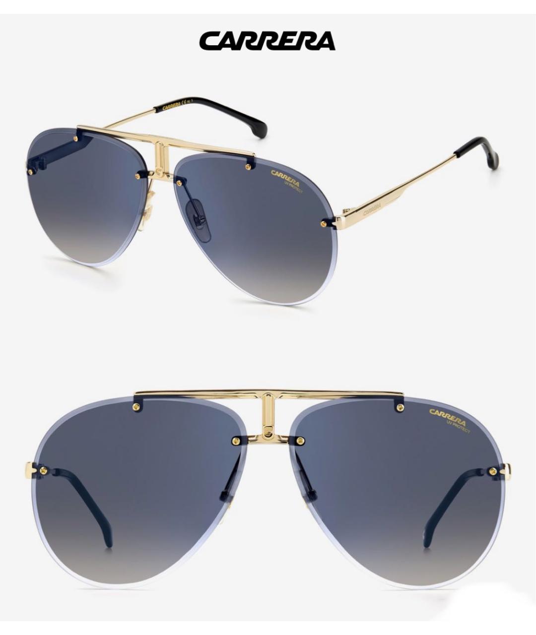 CARRERA Y CARRERA Золотые металлические солнцезащитные очки, фото 4