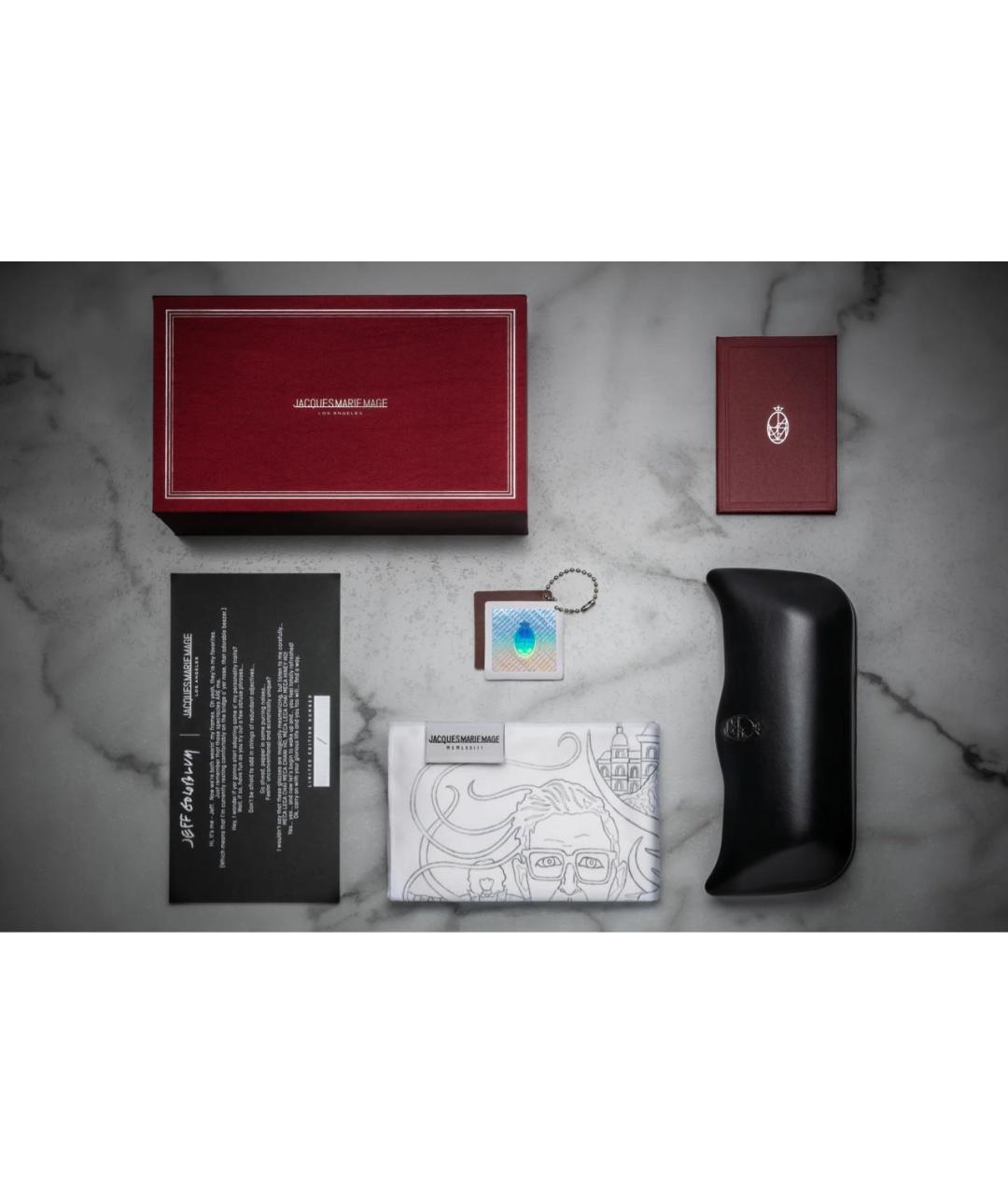 JACQUES MARIE MAGE Золотые пластиковые солнцезащитные очки, фото 4