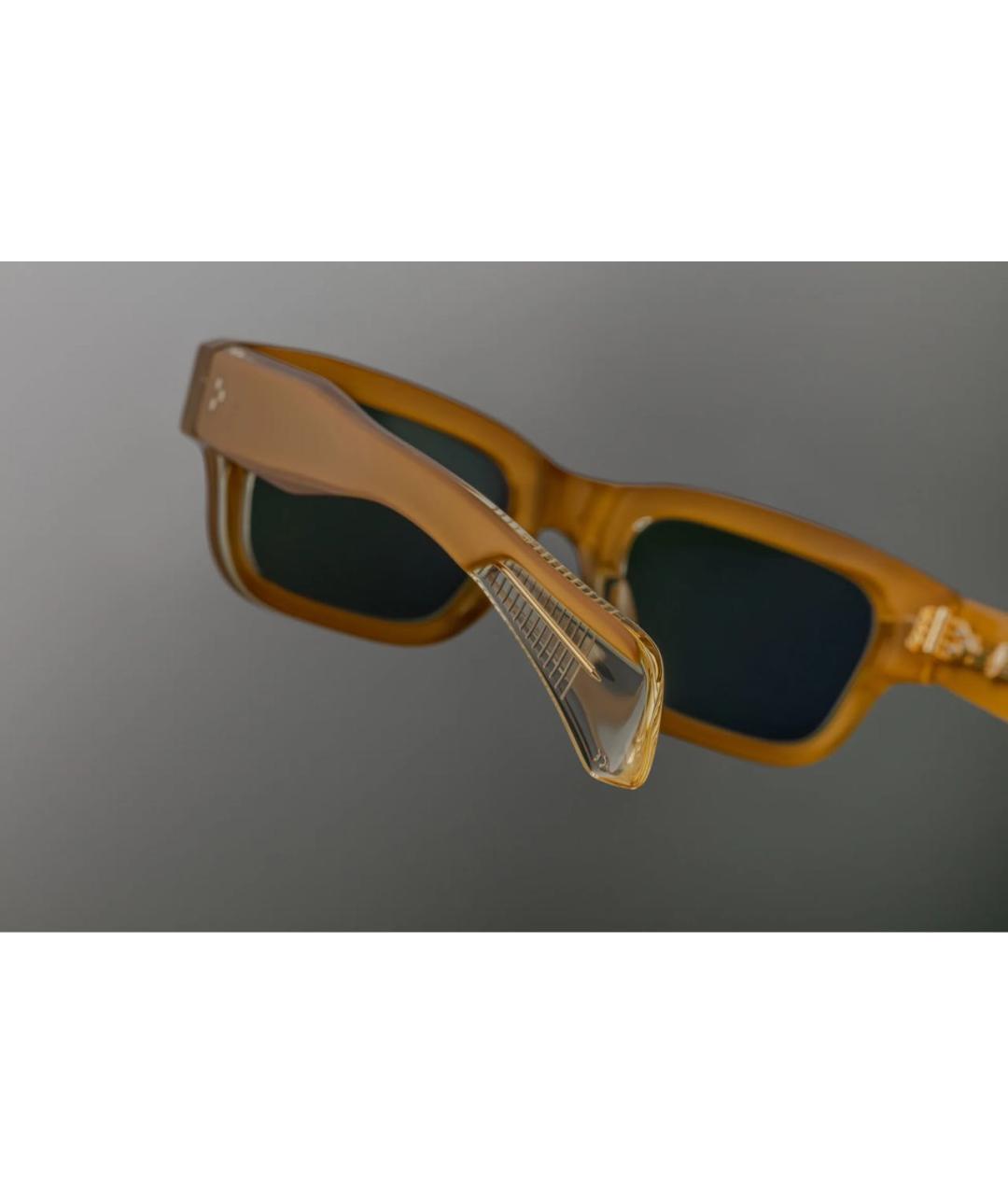 JACQUES MARIE MAGE Золотые пластиковые солнцезащитные очки, фото 2