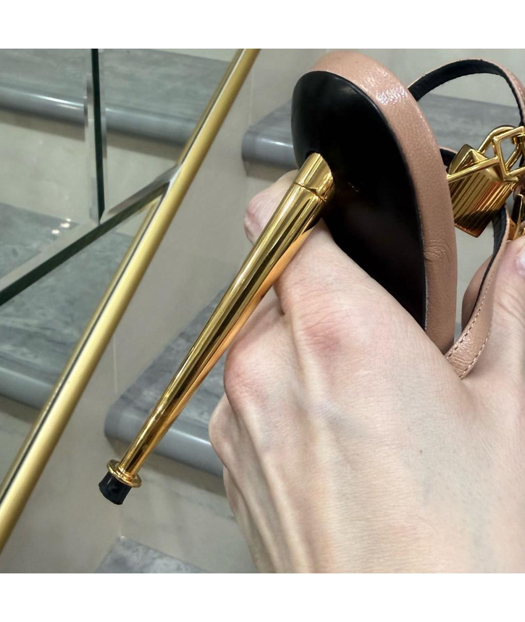 TOM FORD Бежевые кожаные босоножки, фото 6