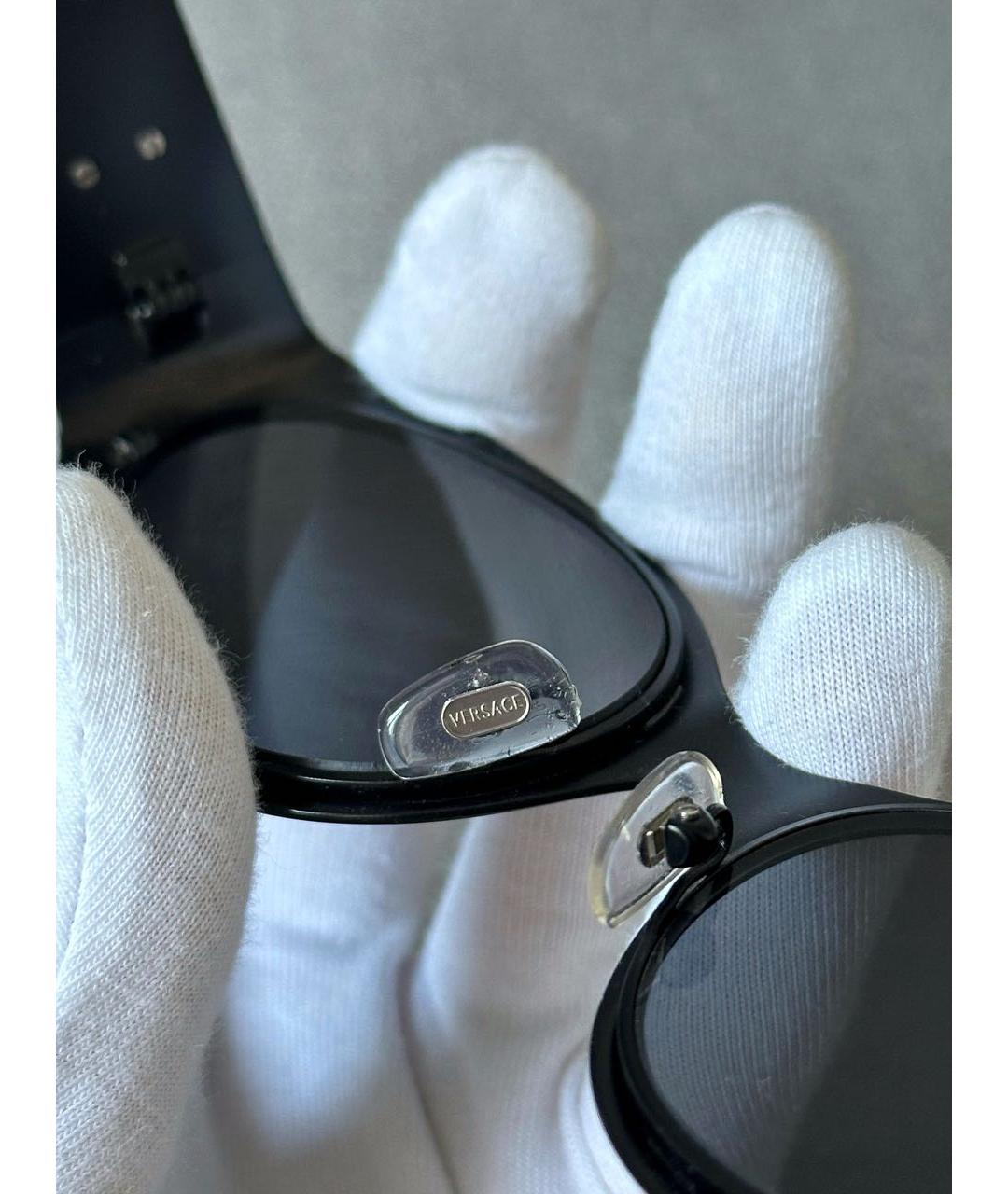 VERSACE Черные пластиковые солнцезащитные очки, фото 6