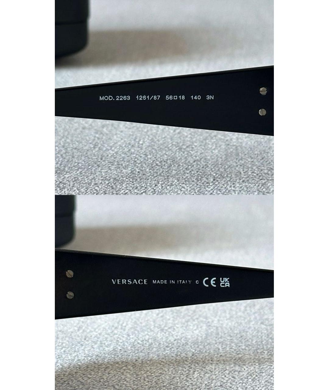 VERSACE Черные пластиковые солнцезащитные очки, фото 8