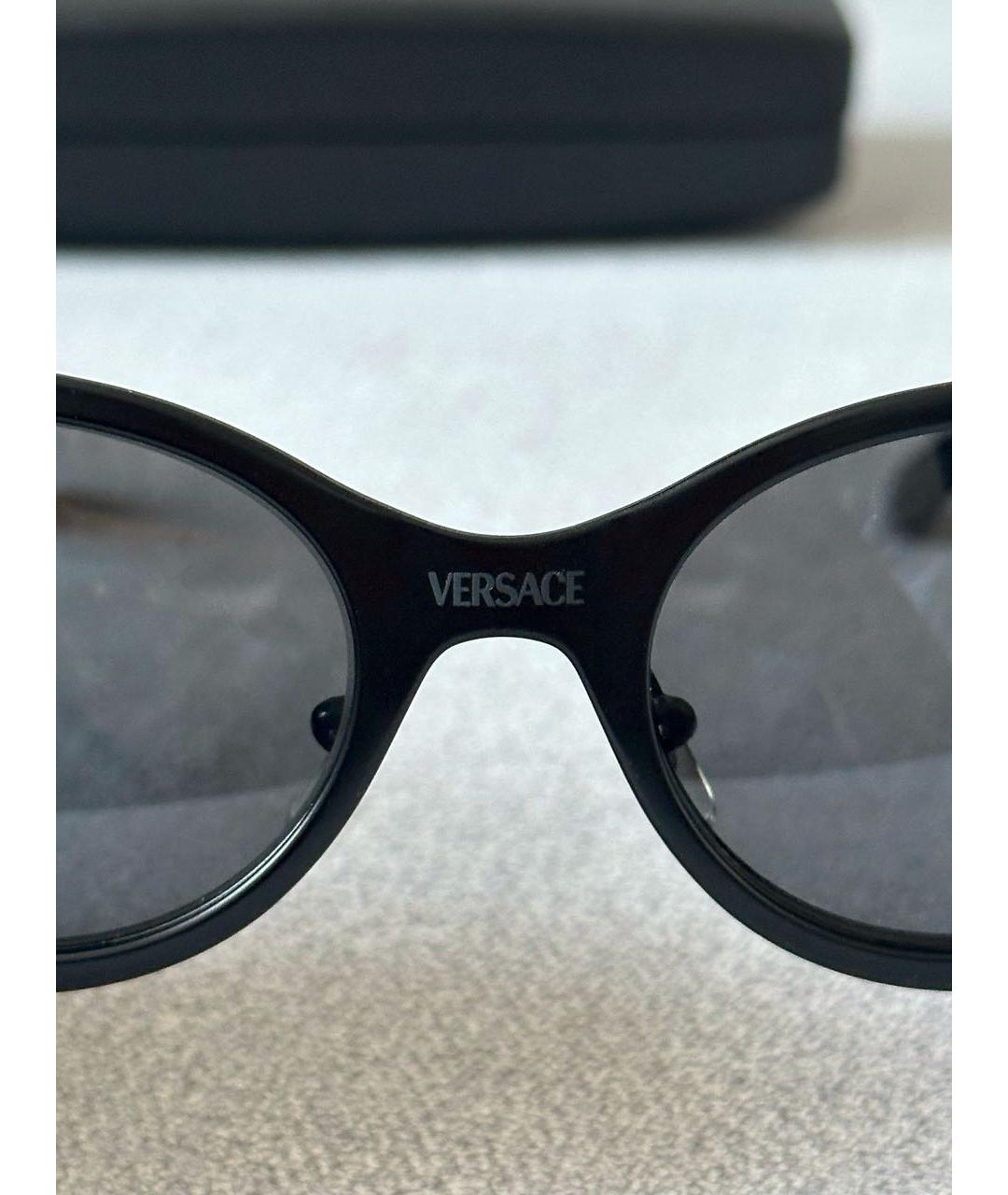 VERSACE Черные пластиковые солнцезащитные очки, фото 7