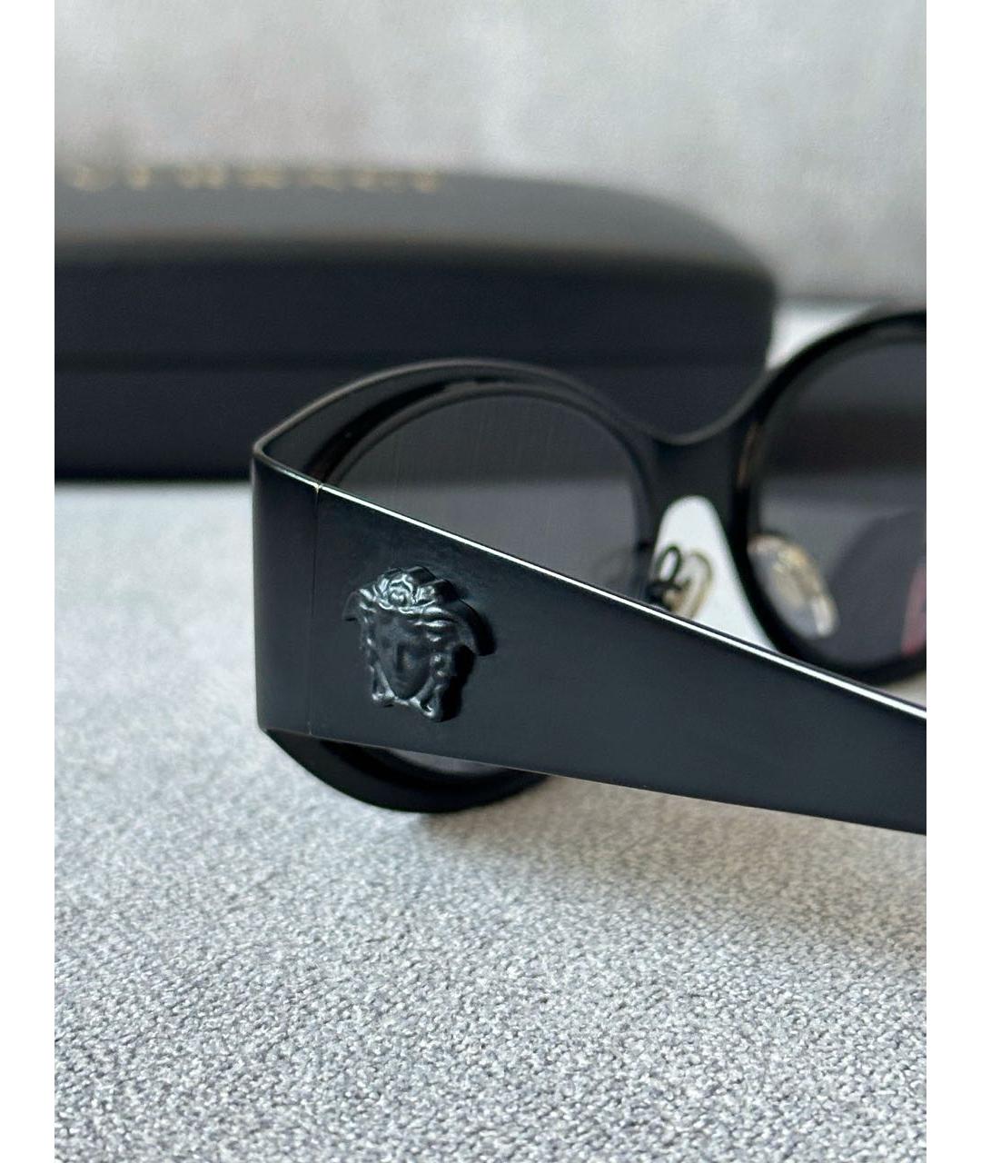 VERSACE Черные пластиковые солнцезащитные очки, фото 5