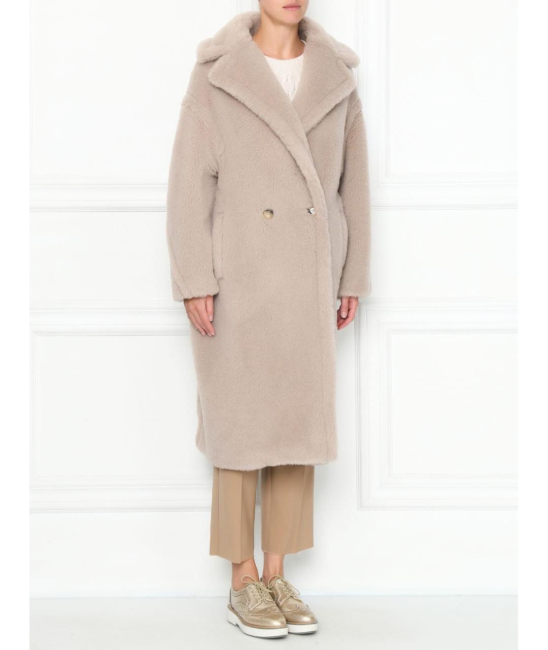 MAX MARA Бежевая шерстяная шуба, фото 3