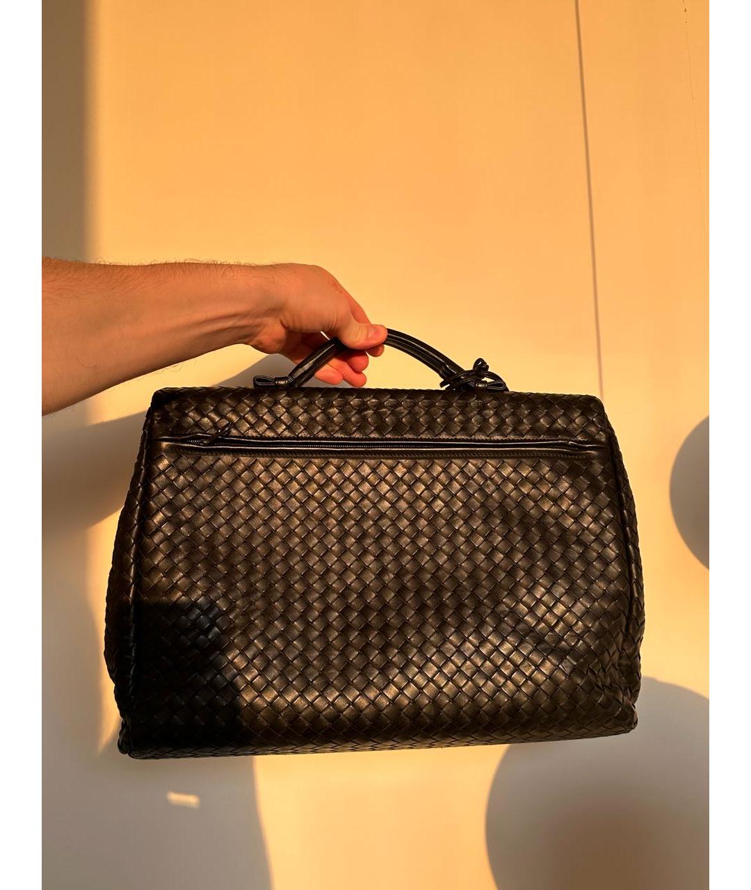 BOTTEGA VENETA Черный кожаный портфель, фото 3