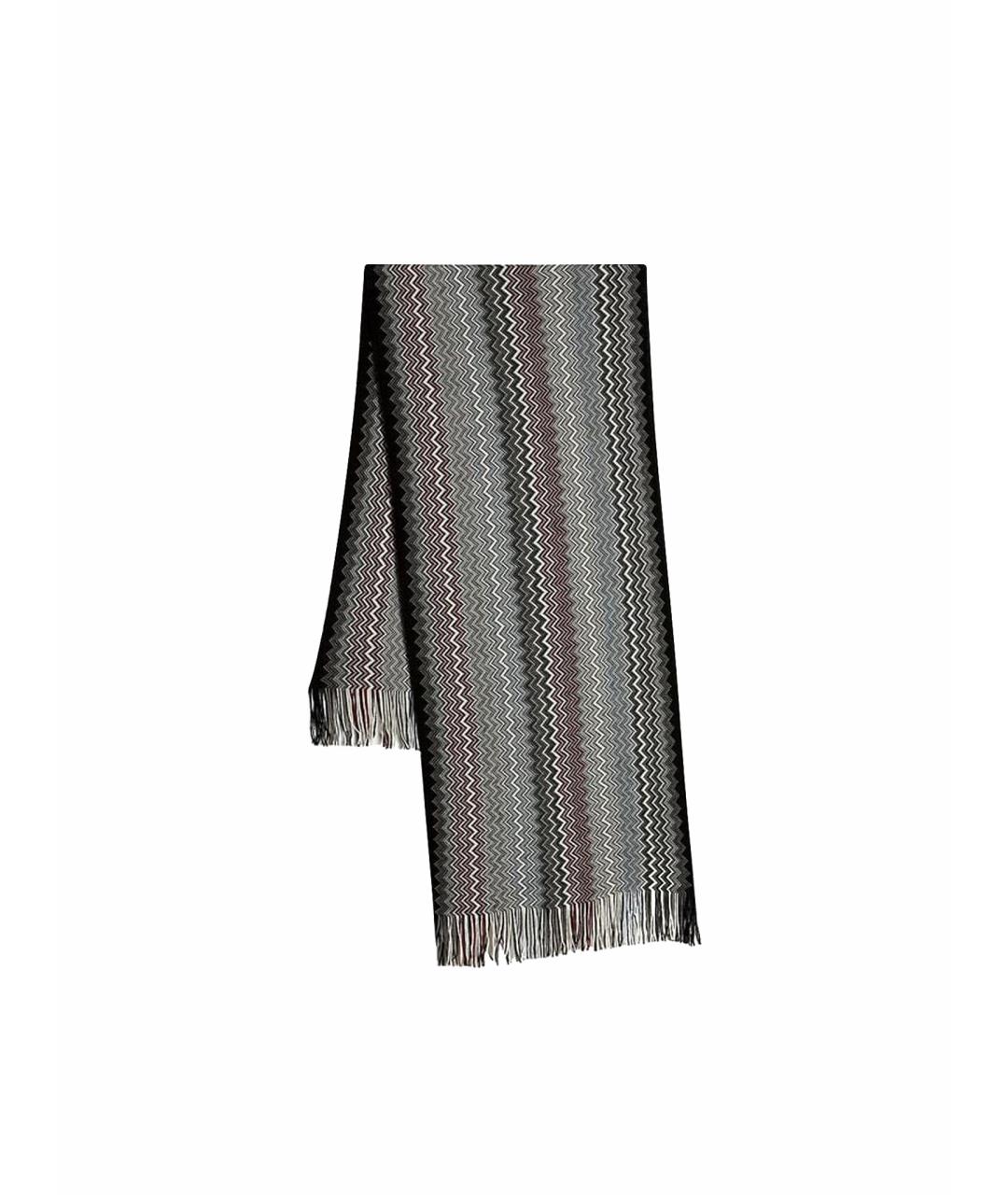 MISSONI Темно-синий шерстяной шарф, фото 1