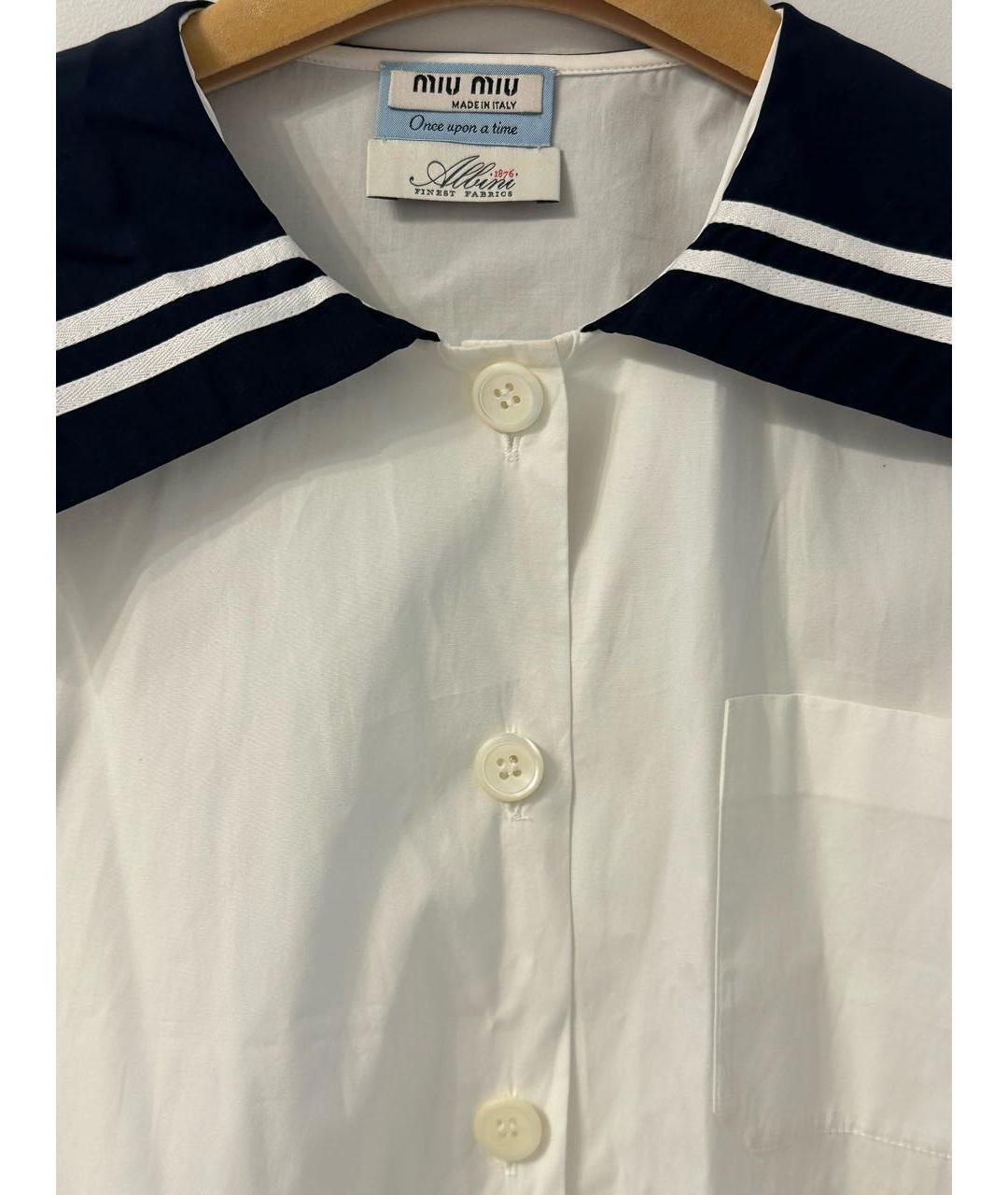 MIU MIU Белая хлопковая рубашка, фото 3