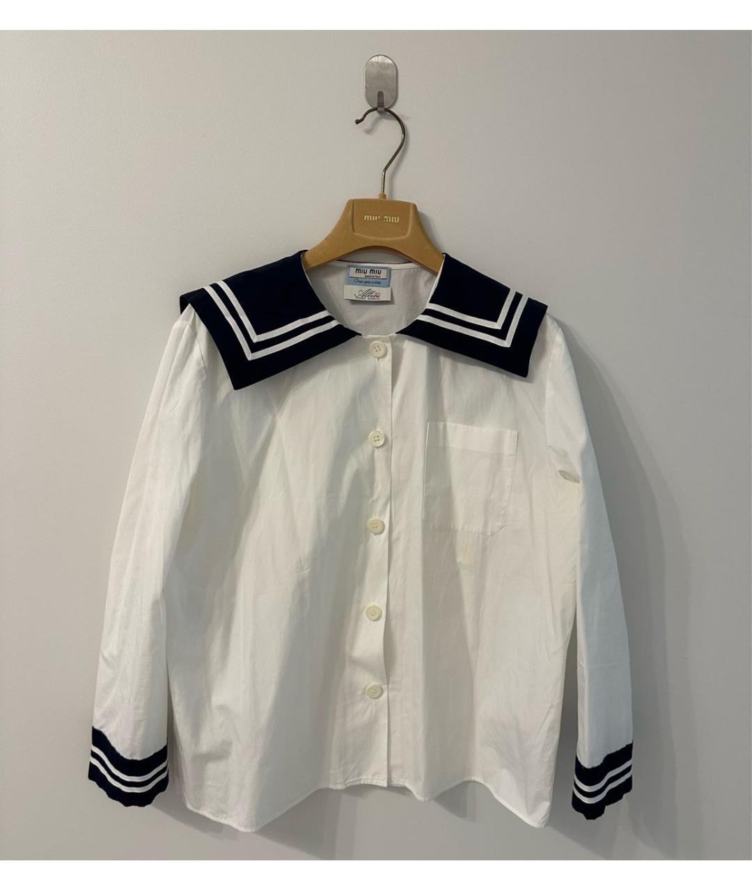MIU MIU Белая хлопковая рубашка, фото 7