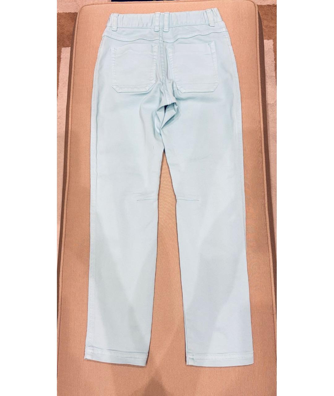 LORO PIANA Бирюзовые хлопковые детские джинсы, фото 2