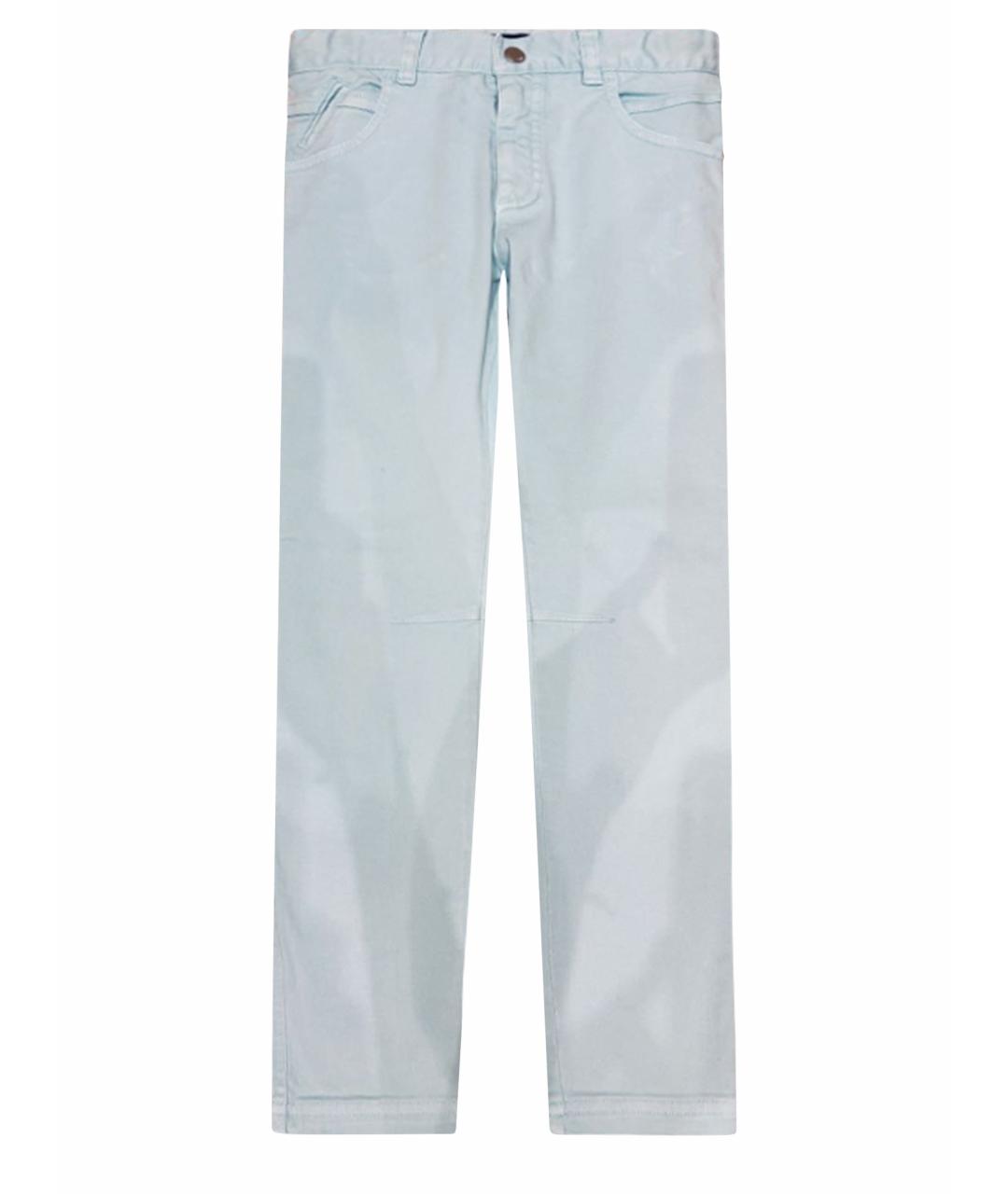 LORO PIANA Бирюзовые хлопковые детские джинсы, фото 1