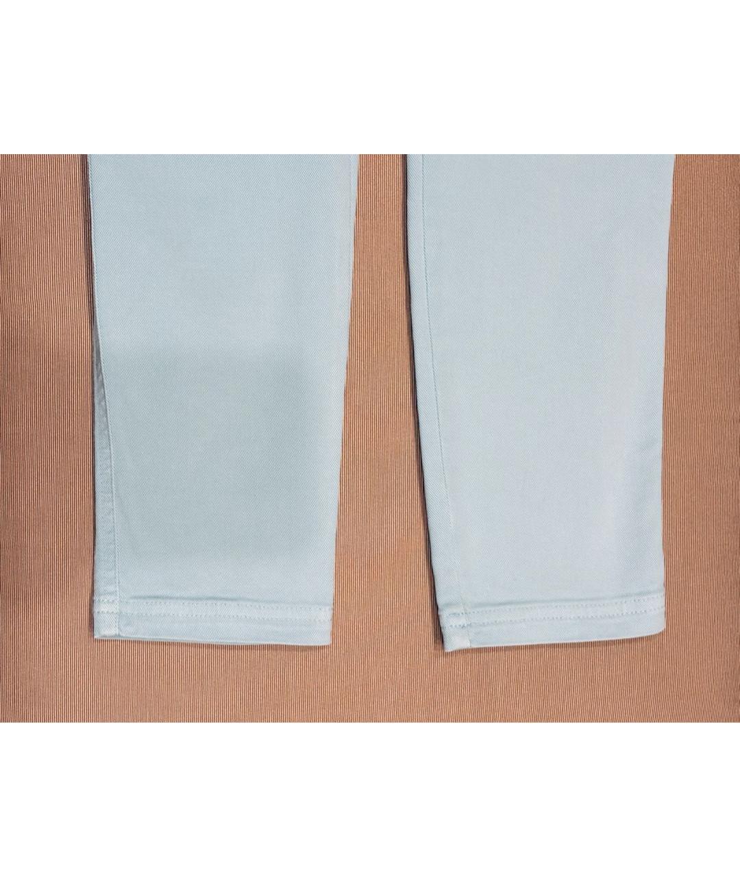 LORO PIANA Бирюзовые хлопковые детские джинсы, фото 5