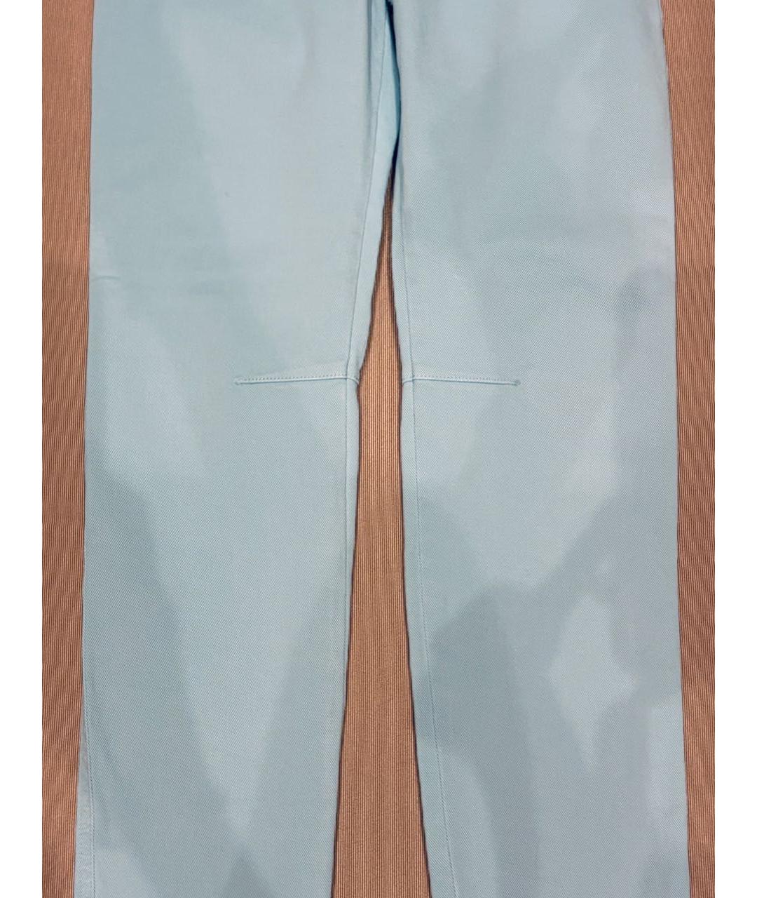 LORO PIANA Бирюзовые хлопковые детские джинсы, фото 6