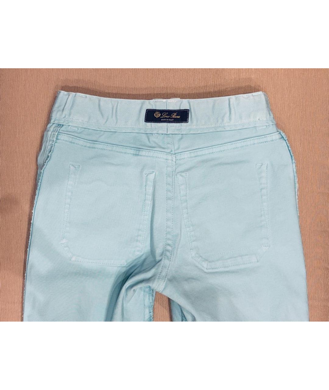 LORO PIANA Бирюзовые хлопковые детские джинсы, фото 8