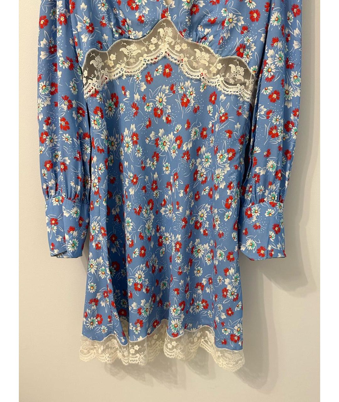 MIU MIU Голубое вискозное повседневное платье, фото 3