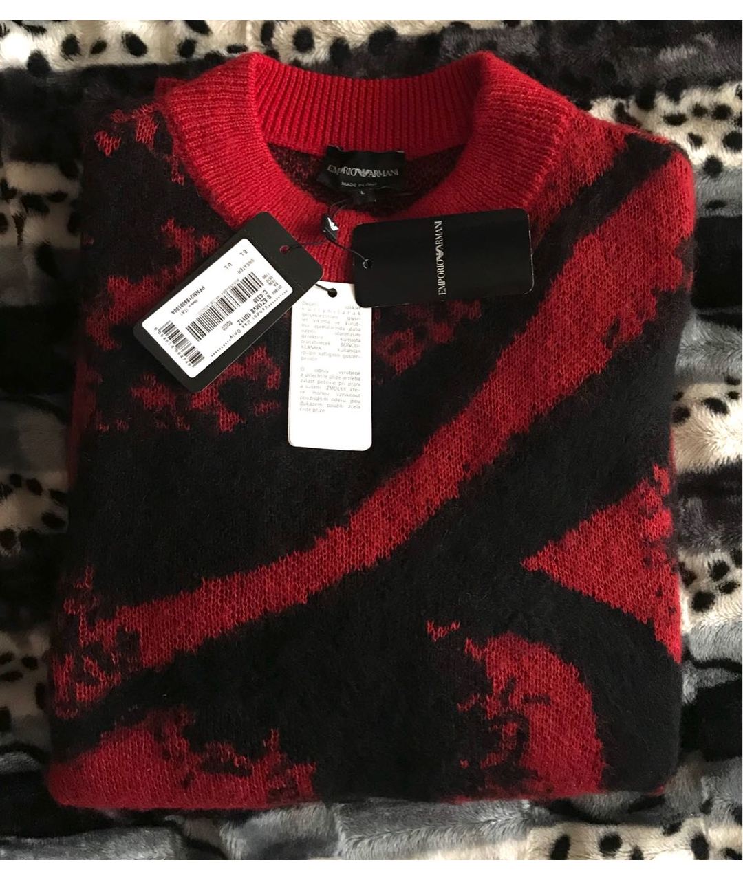 EMPORIO ARMANI Красный шерстяной джемпер / свитер, фото 3