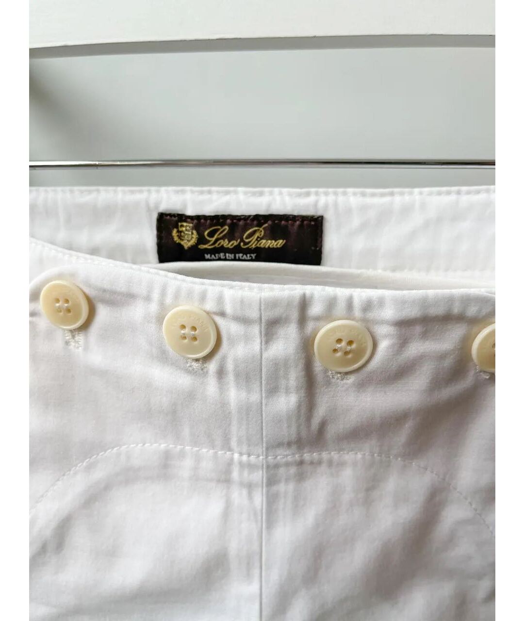 LORO PIANA Белые хлопковые брюки и шорты, фото 2