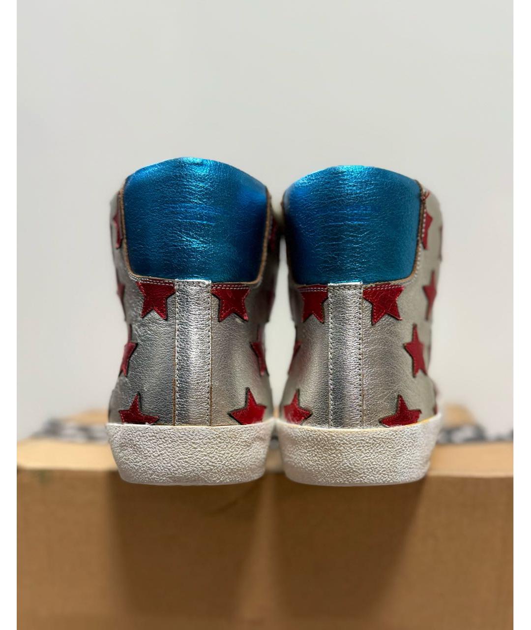 SAINT LAURENT Белые высокие кроссовки / кеды из экзотической кожи, фото 4