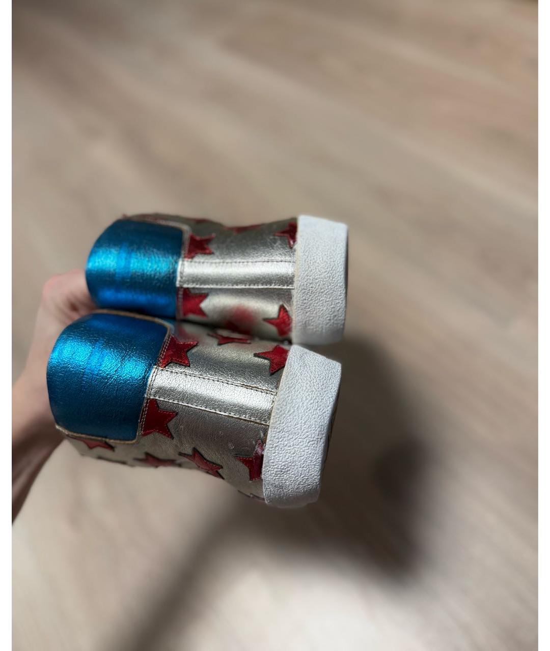 SAINT LAURENT Белые высокие кроссовки / кеды из экзотической кожи, фото 3