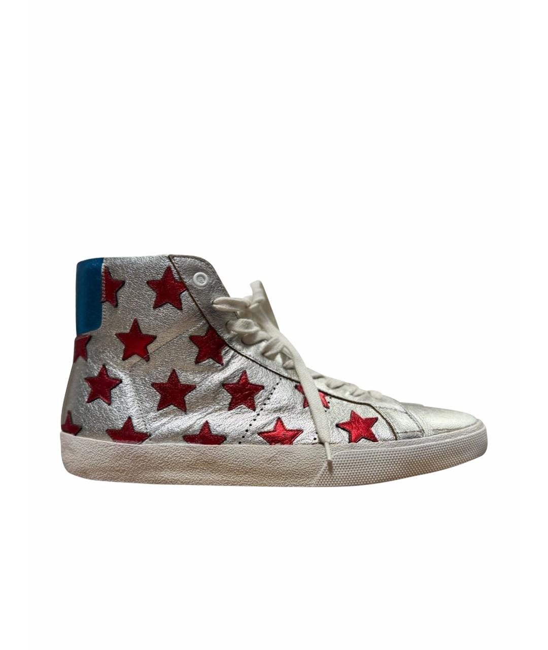 SAINT LAURENT Белые высокие кроссовки / кеды из экзотической кожи, фото 8