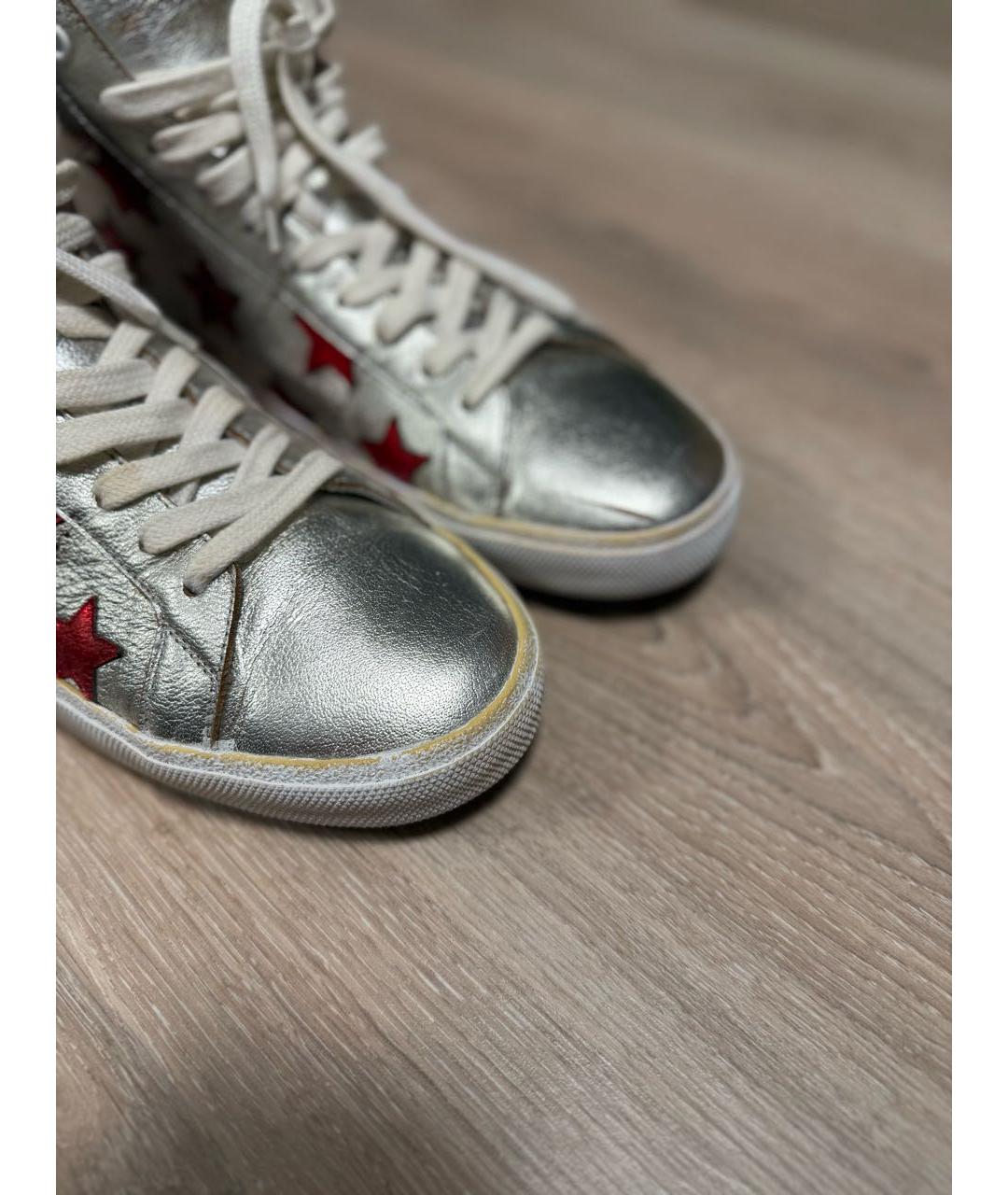 SAINT LAURENT Белые высокие кроссовки / кеды из экзотической кожи, фото 5