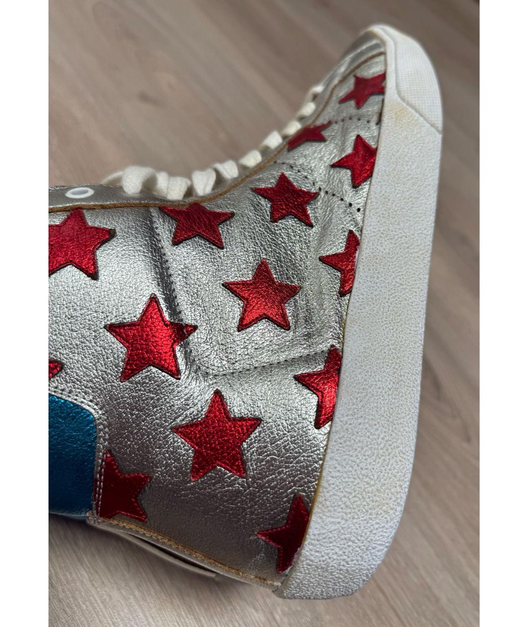 SAINT LAURENT Белые высокие кроссовки / кеды из экзотической кожи, фото 7