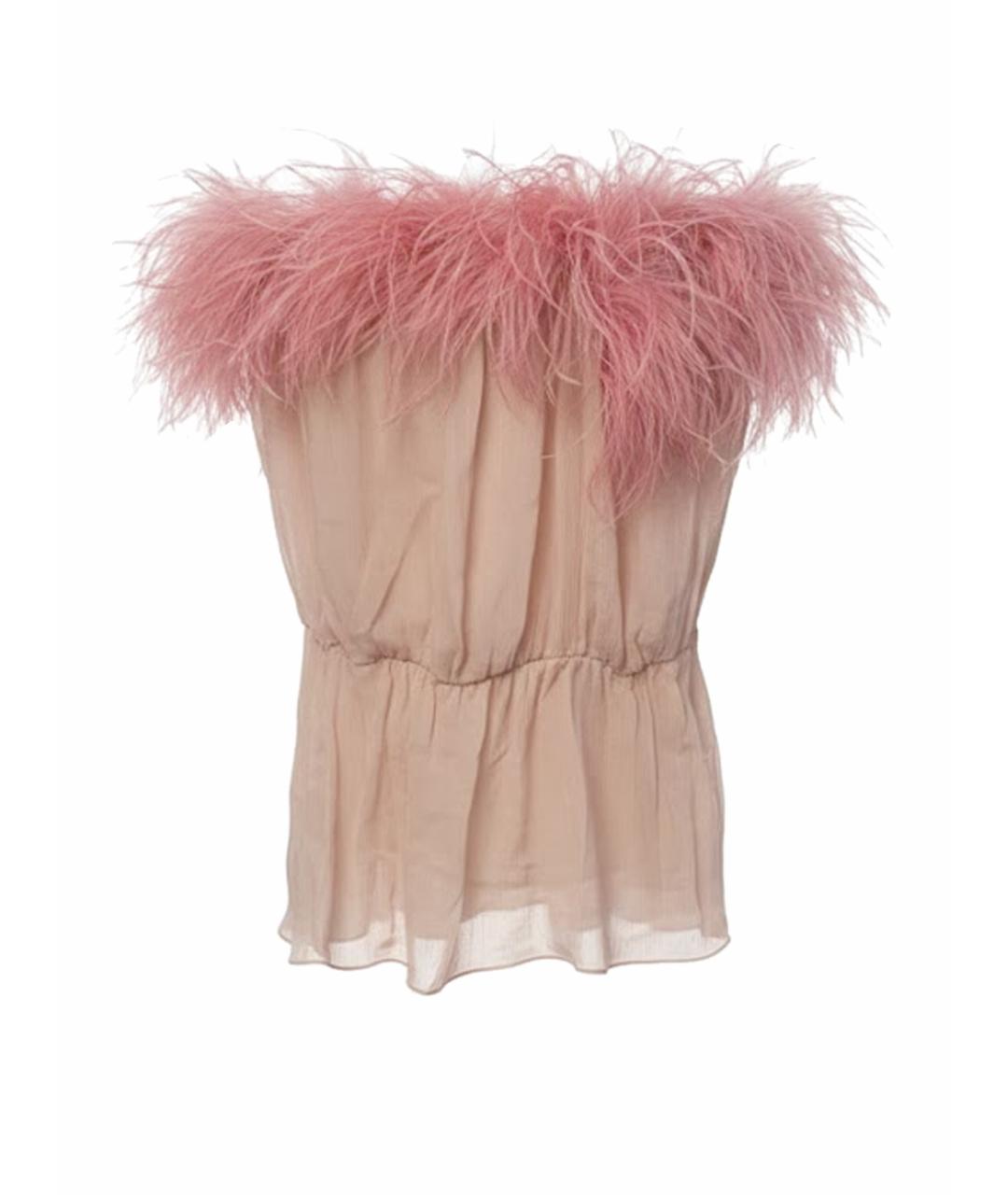 PRADA Розовая шелковая блузы, фото 1