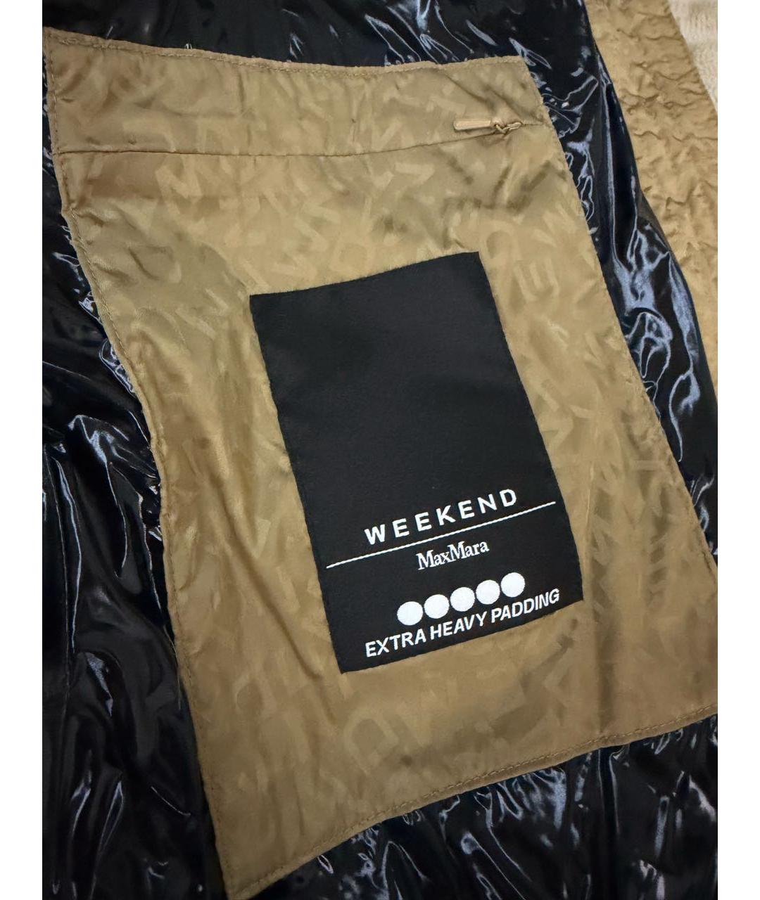 WEEKEND MAX MARA Золотой полиэстеровый пуховик, фото 5