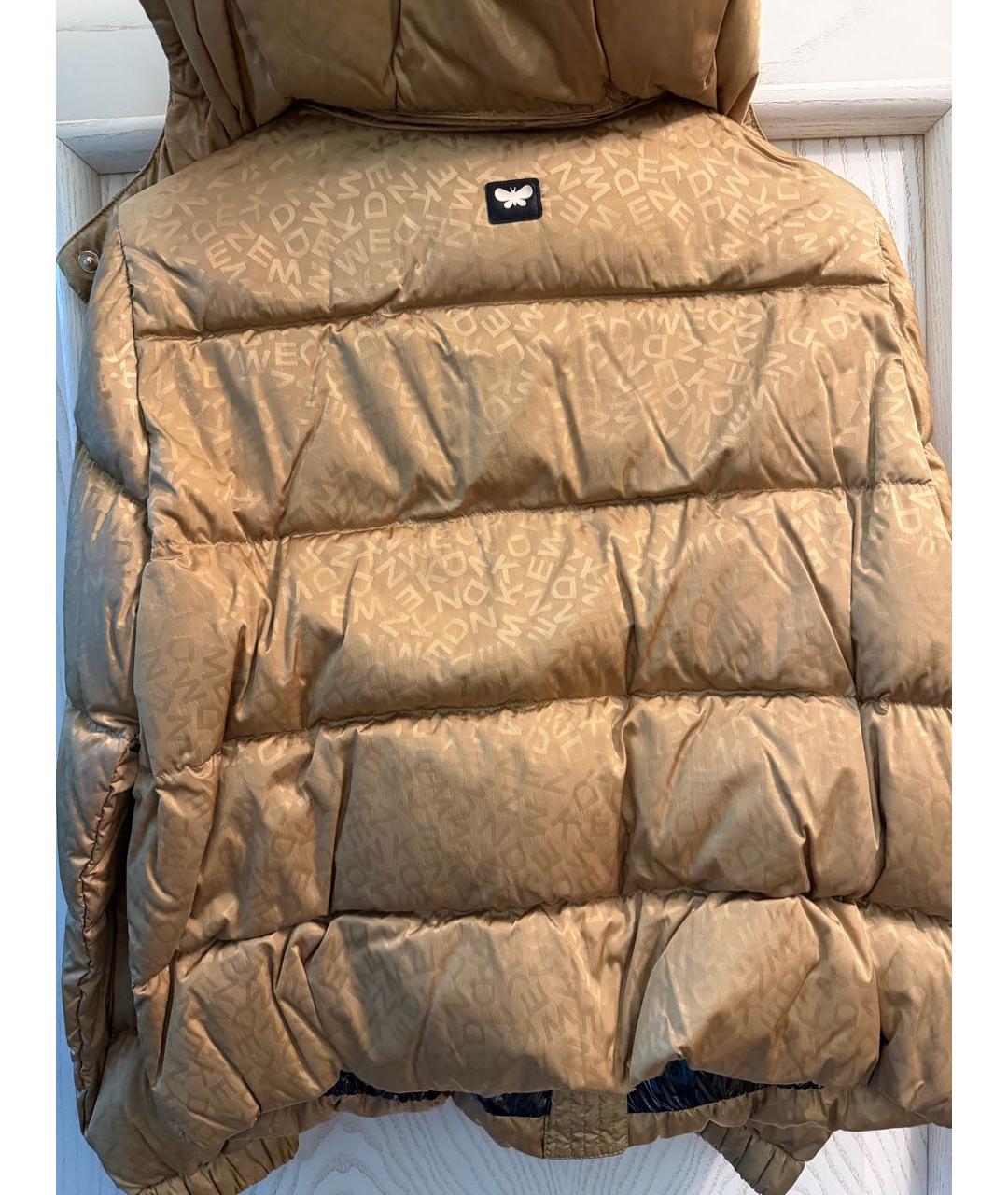 WEEKEND MAX MARA Золотой полиэстеровый пуховик, фото 2