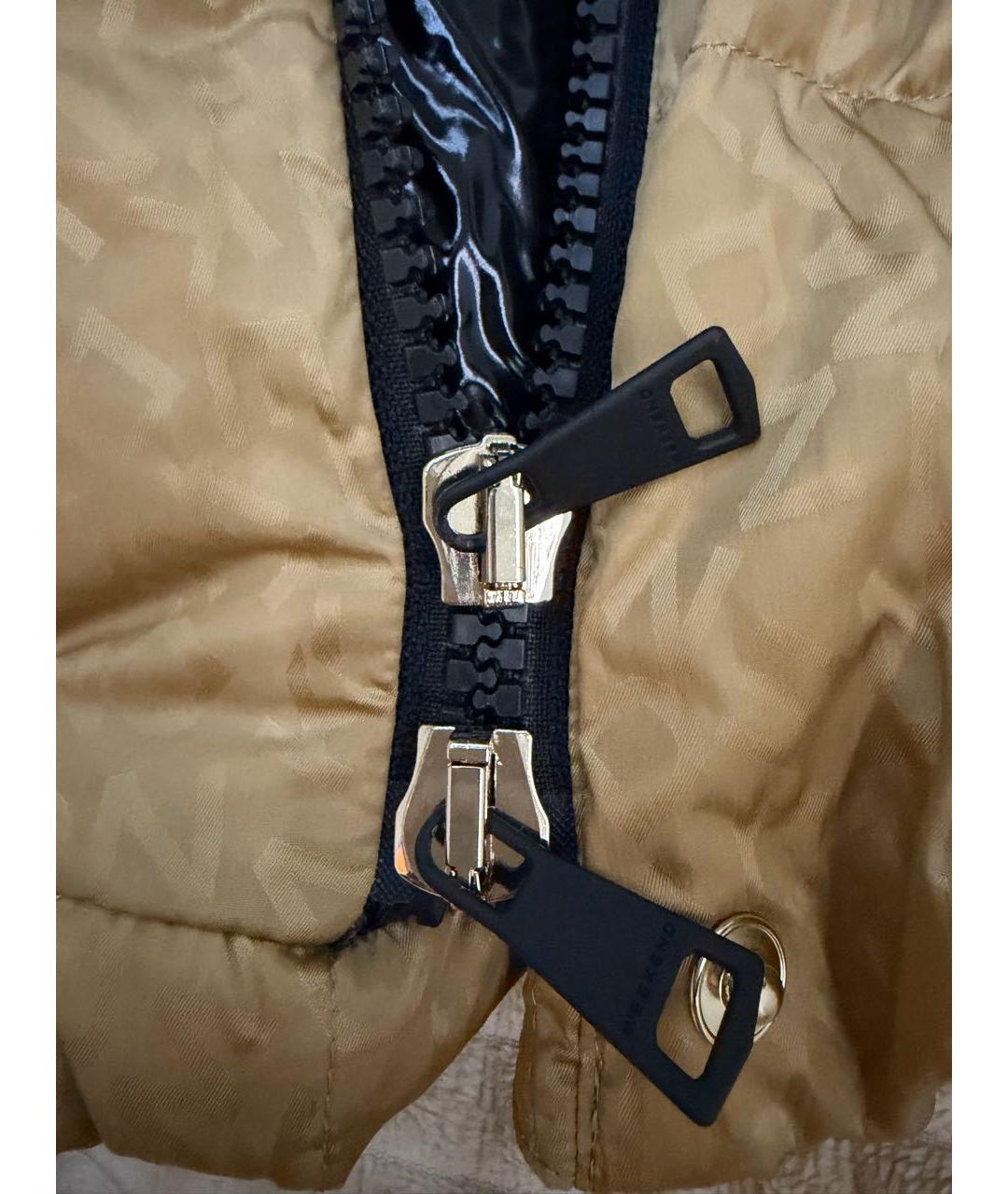 WEEKEND MAX MARA Золотой полиэстеровый пуховик, фото 6