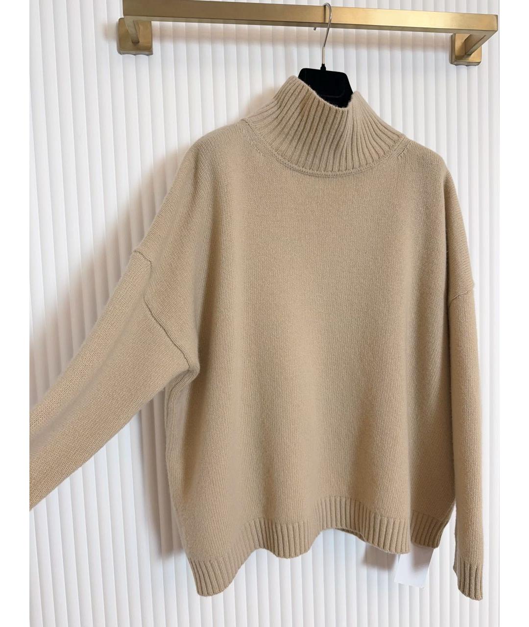 WEEKEND MAX MARA Бежевый шерстяной джемпер / свитер, фото 5