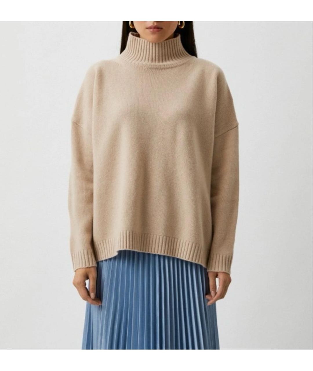 WEEKEND MAX MARA Бежевый шерстяной джемпер / свитер, фото 6