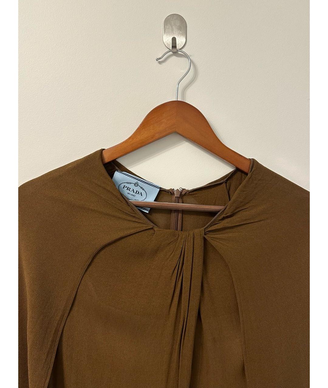 PRADA Коричневое вискозное коктейльное платье, фото 3