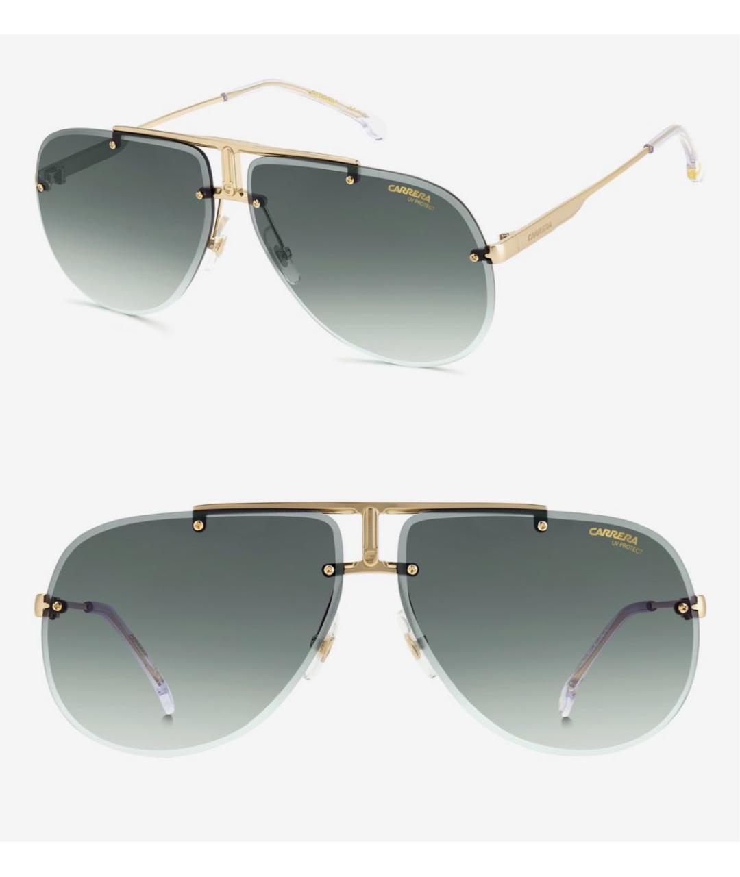 CARRERA Y CARRERA Золотые металлические солнцезащитные очки, фото 5