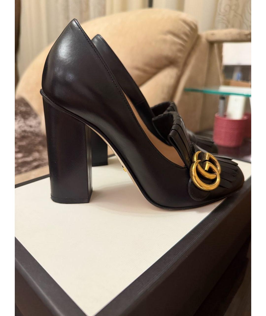 GUCCI Черные кожаные туфли, фото 5